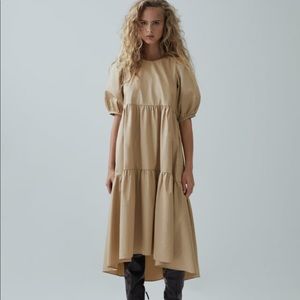 Zara Asymmetric Poplin Dress